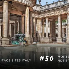 Le Terme di Montecatini, un gioiello UNESCO, con le sue maestose colonne e la fontana, invitano al relax.