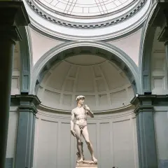 Il David di Michelangelo si trova nella Galleria dell'Accademia di Firenze, maestoso sotto la sua cupola.